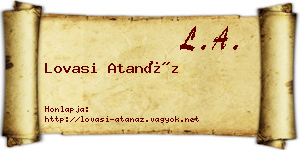 Lovasi Atanáz névjegykártya